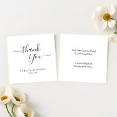 Budget Minimalistische Black Script Wedding Bedank Notitiekaartje