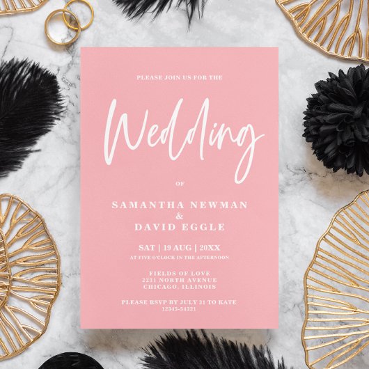 Budget Minimalistische Blush Roze QR Code Huwelijk