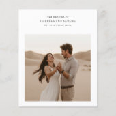 Budget Minimalistische Boho 2 foto bruiloft uitnod (Voorkant)