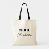 Budget Minimalistische Bruid Wordt Zwarte En Witte Tote Bag (Achterkant)