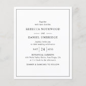 Budget minimalistische eenvoudige bruiloft uitnodi (Voorkant)