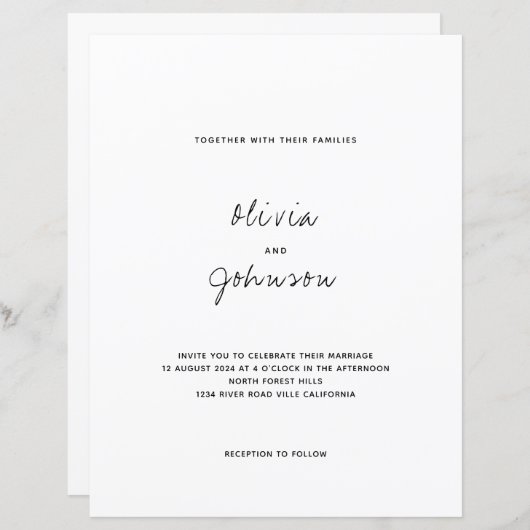 BUDGET minimalistische foto bruiloft (Voorkant / Achterkant)