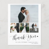 Budget minimalistische foto bruiloft dank u kaart (Voorkant)