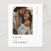 Budget minimalistische foto bruiloft dank u kaarte flyer (Voorkant)