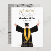 Budget minimalistische foto Hij deed het Afstudere (Voorkant / Achterkant)