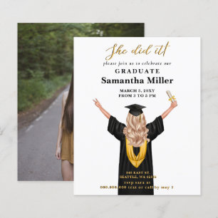 Budget minimalistische foto Ze deed het Afstuderen