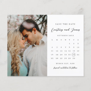 BUDGET Minimalistische kalender foto Datum opslaan Flyer