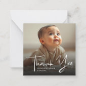 Budget Minimalistische Script Foto Dank u wel Notitiekaartje (Voorkant)