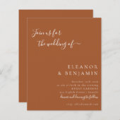 Budget Minimalistische Script Terracotta bruiloft  (Voorkant / Achterkant)