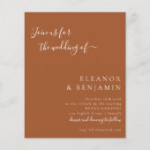 Budget Minimalistische Script Terracotta bruiloft (Voorkant)