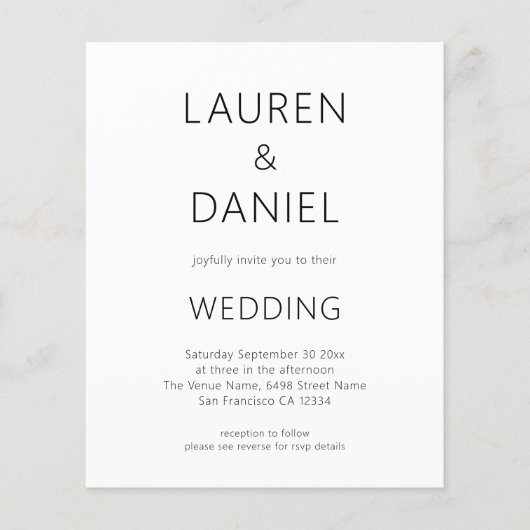 Budget Minimalistische tekst QR Code Zwart Wit Bru (Voorkant)