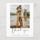 Budget Minimalistische Trouwdag Dank Je Foto Kaart (Voorkant)