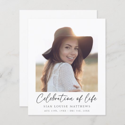 Budget Minimalistische Viering van het Leven Memor (Voorkant / Achterkant)