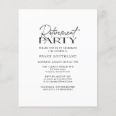 Budget Minimalistische Zwart Wit Pensioen Partij (Voorkant)