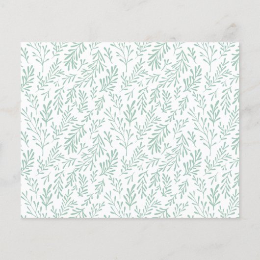 Budget Mint Green Leaf Pattern Merry Kerstry Flyer (Achterkant)
