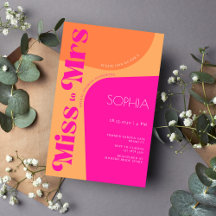 Budget Miss to Mrs. hot pink modern vrijgezellenfe