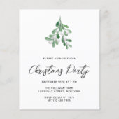 Budget Mistletoe Christmas Party uitnodiging (Voorkant)