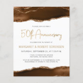 Budget Mocha Gold Agate 50th Anniversary Invite (Voorkant)
