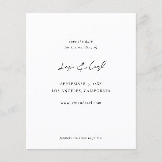 Budget MOD H Duo Foto De datum opslaan Flyer (Achterkant)