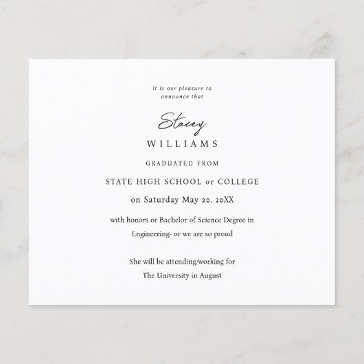 Budget MOD Mod Foto Afstuderen Aankondiging H (Achterkant)