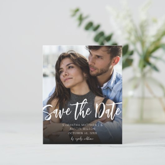 Budget MOD V Foto Bold Save the Date - Darker (Staand voorkant)