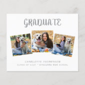 Budget Modern 3 Foto Afstuderen Uitnodiging (Voorkant)