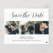 Budget modern 3 foto collage bruiloft opslaan datu (Voorkant)