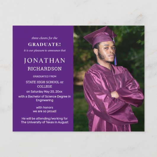 Budget Modern 4 Aankondiging van het Foto Afstuder Flyer (Achterkant)