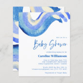 Budget modern Abstract Art Blue Baby shower (Voorkant / Achterkant)