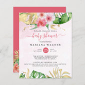 Budget Modern Beach Floral Baby shower (Voorkant / Achterkant)