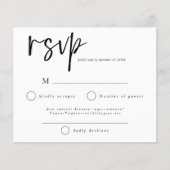 Budget Modern Black and White Wedding RSVP (Voorkant)