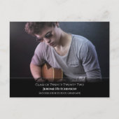 Budget Modern Black Photo Afstuderen Aankondiging Briefkaart (Voorkant)