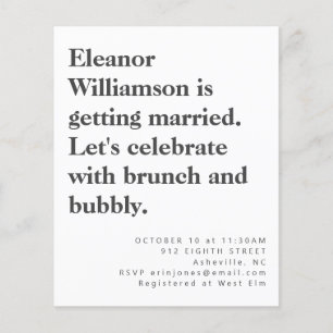 Budget Modern Bold Black White Bridal Brunch