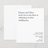 Budget Modern Bold Black White Wedding Invitation (Voorkant / Achterkant)
