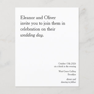 Budget Modern Bold Black White Wedding Invitation