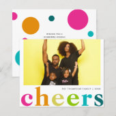 BUDGET Modern Bright Polka Cheers Nieuwjaar Foto (Voorkant / Achterkant)