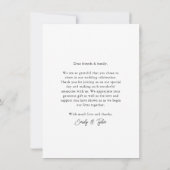 Budget Modern Calligrafiescript Weduwfoto Bedankkaart (Achterkant)