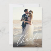 Budget Modern Calligrafiescript Weduwfoto Bedankkaart (Voorkant)