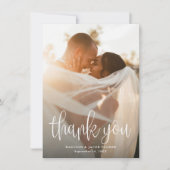 Budget Modern Calligrafiescript Weduwfoto Bedankkaart (Voorkant)