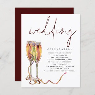 Budget Modern Champagne Wedding