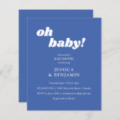 Budget modern Cute French Blue Baby shower Invite (Voorkant / Achterkant)