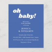 Budget modern Cute French Blue Baby shower Invite (Voorkant)