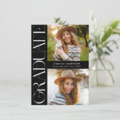 Budget Modern Elegant Drie Foto Afstuderen Kaart (Staand voorkant)