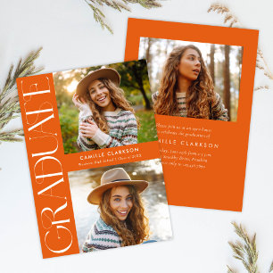 Budget Modern Elegant Drie Foto Afstuderen Kaart