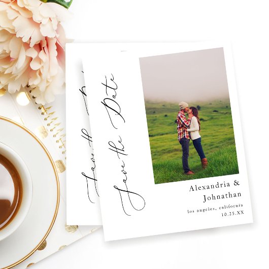Budget Modern Elegant Photo Save the Date
