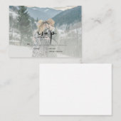 BUDGET Modern Elegant Script Photo Wedding RSVP Notitiekaartje (Voorkant / Achterkant)