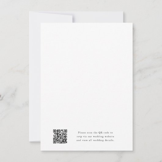 Budget Modern Elegant Script QR Code Foto Bruiloft Kaart (Achterkant)