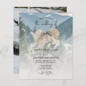 BUDGET Modern Elegant script Two Photo Wedding (Voorkant / Achterkant)
