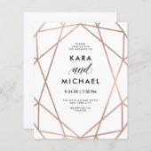 BUDGET Modern Faux Roos Gold Weddenschap (Voorkant / Achterkant)