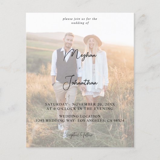 Budget Modern Foto 11 Vertical Wedding Flyer (Voorkant)